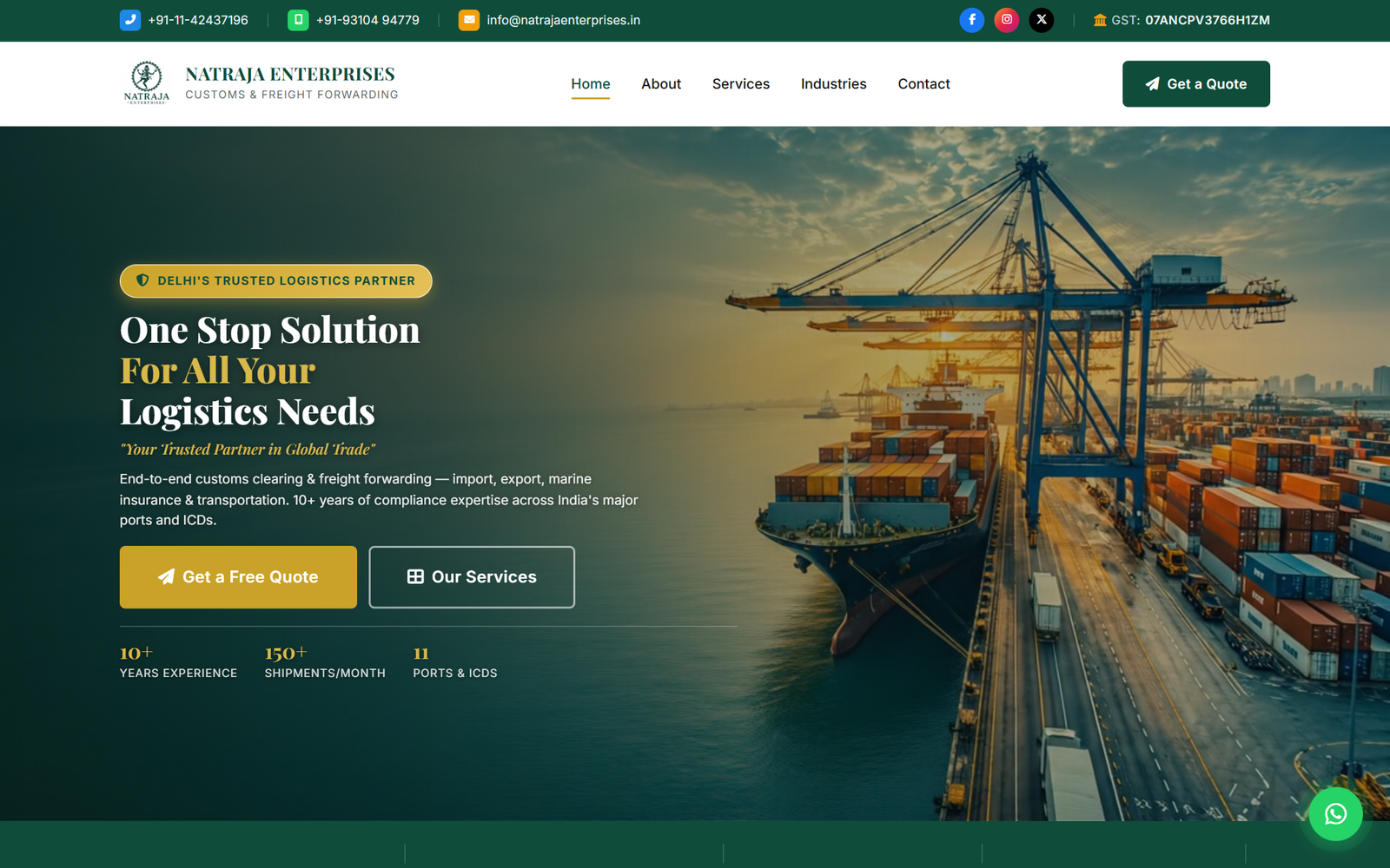 Natraja Enterprises Hero Screenshot