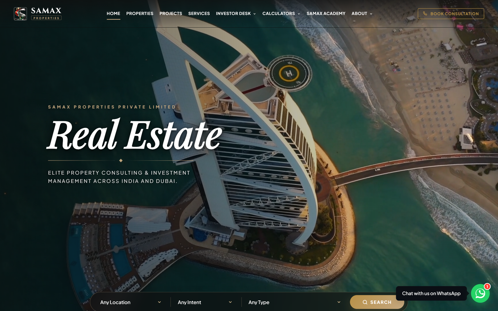 SAMAX Properties Hero Screenshot